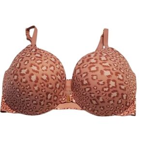Victoria Secret Incredible Perfect Shape Underwire Tan Leopard Print Bra 36DDD